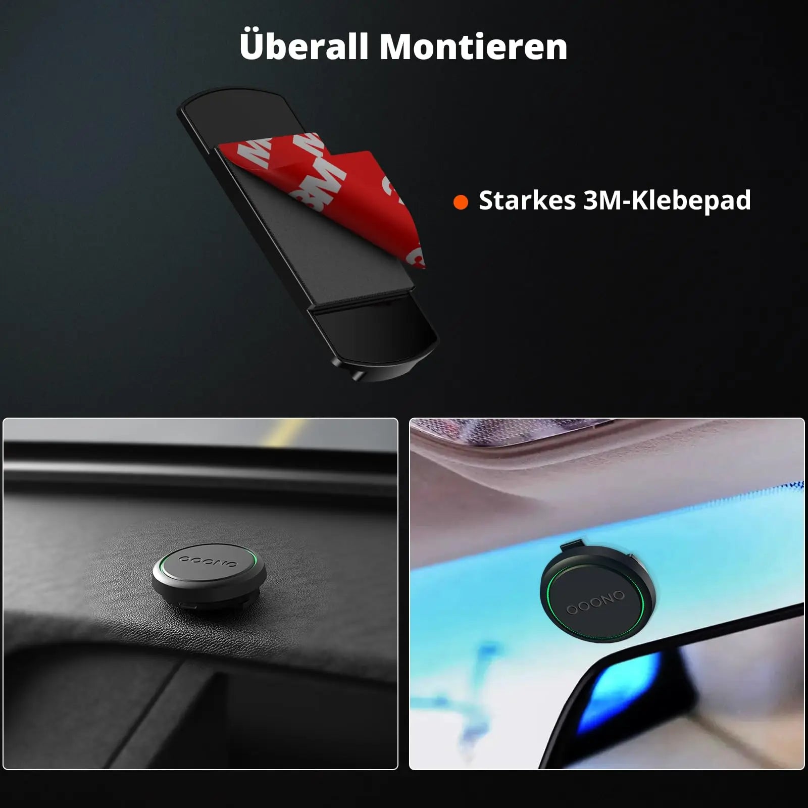 Support de voiture magnétique pour OOONO CO-Driver NO2, support de voiture en métal robuste avec aimants intégrés, Compatible avec la caméra de vitesse OOONO NO2