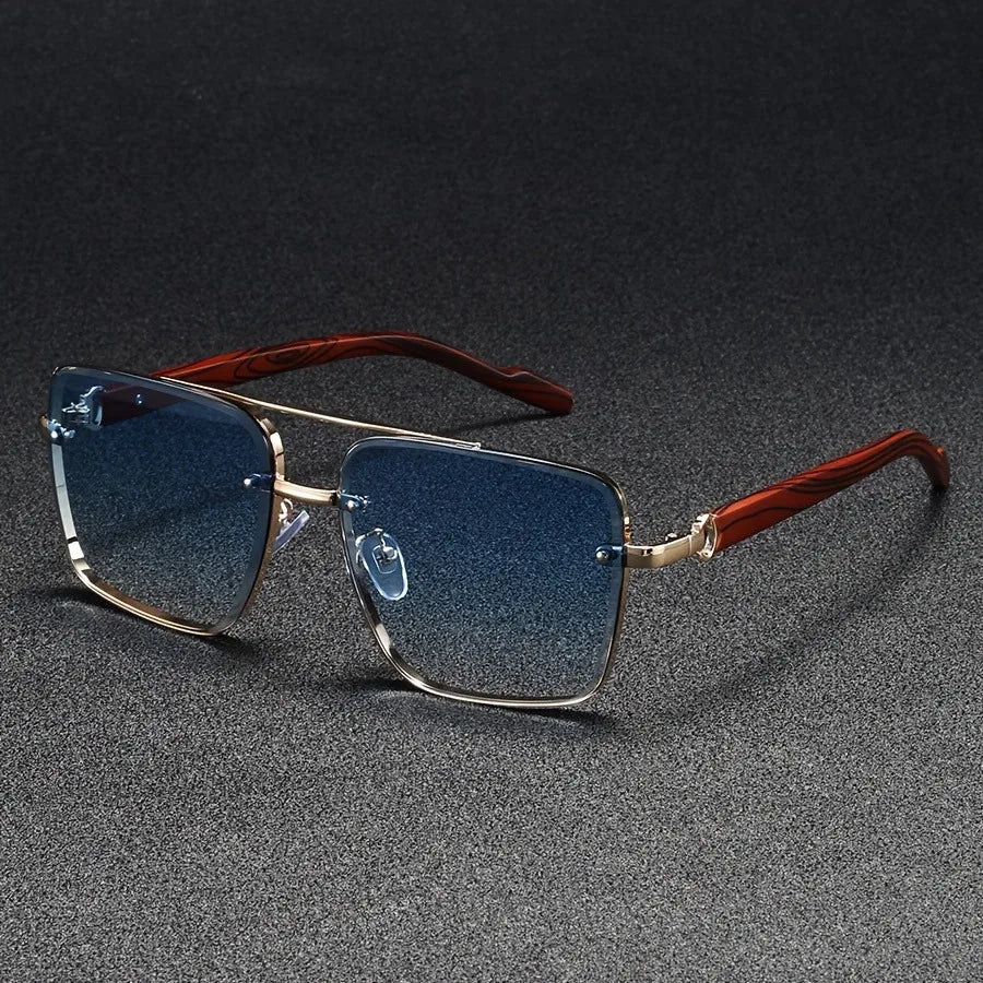 2025 lunettes De soleil carrées De luxe pour hommes nouveau en bois Vintage Designer lunettes De mode lunettes De soleil femmes vacances Gafas De Sol Hombre