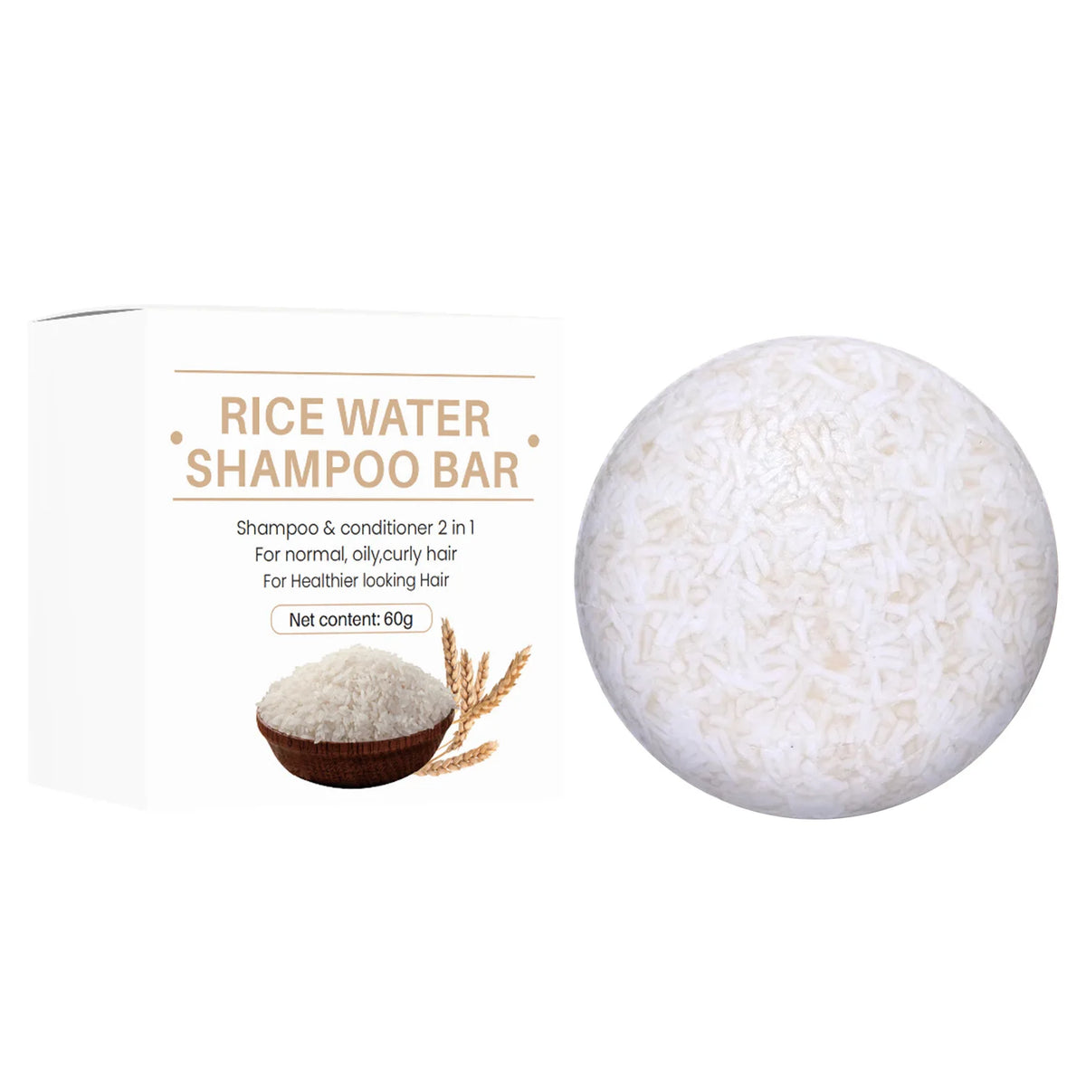 Shampoing au riz biologique, barre de savon, savon revitalisant sans huile, protéines d'eau de riz, nourrissant, Anti-perte, pour la croissance des cheveux