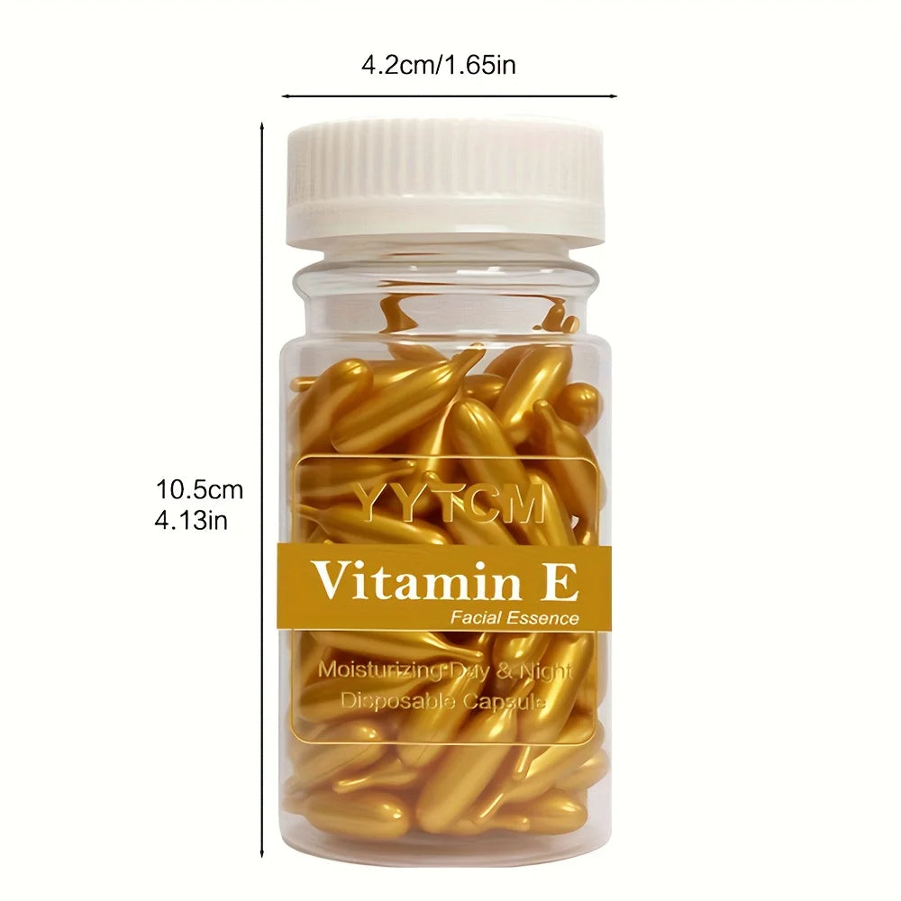Capsules de sérum à la vitamine E, capsules d'essence à usage unique, peau du visage hydratante et hydratante, 90 capsules/bouteille - 1 bouteille