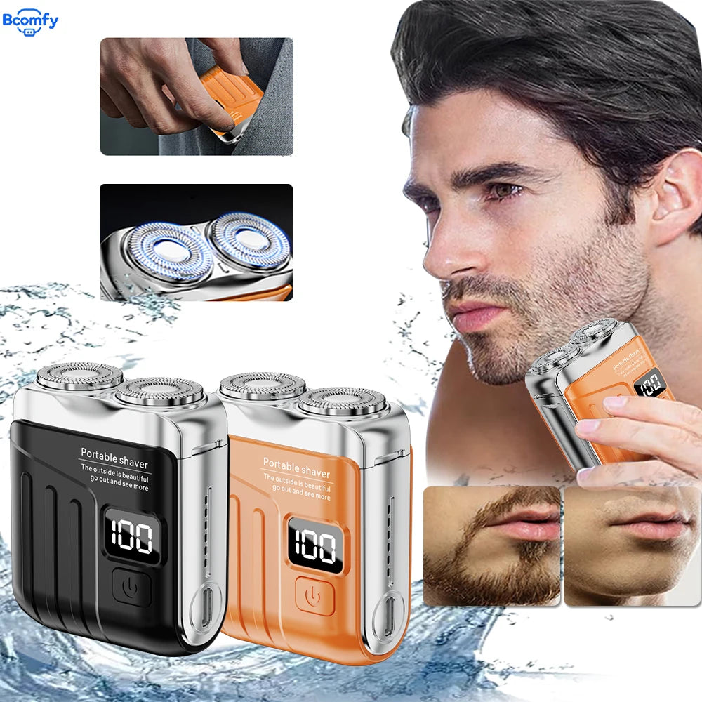 Rasoir électrique pour hommes, Mini tondeuse à barbe magnétique Rechargeable à Double tête, étanche, Portable, pour le visage