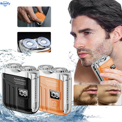 Rasoir électrique pour hommes, Mini tondeuse à barbe magnétique Rechargeable à Double tête, étanche, Portable, pour le visage