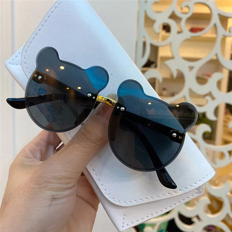 Lunettes de soleil en forme d'ours pour enfants, lunettes de soleil de dessin animé pour enfants, lunettes anti-absorbe ouissement pour garçons, lunettes de conducteur de lunettes de soleil carillon pour filles
