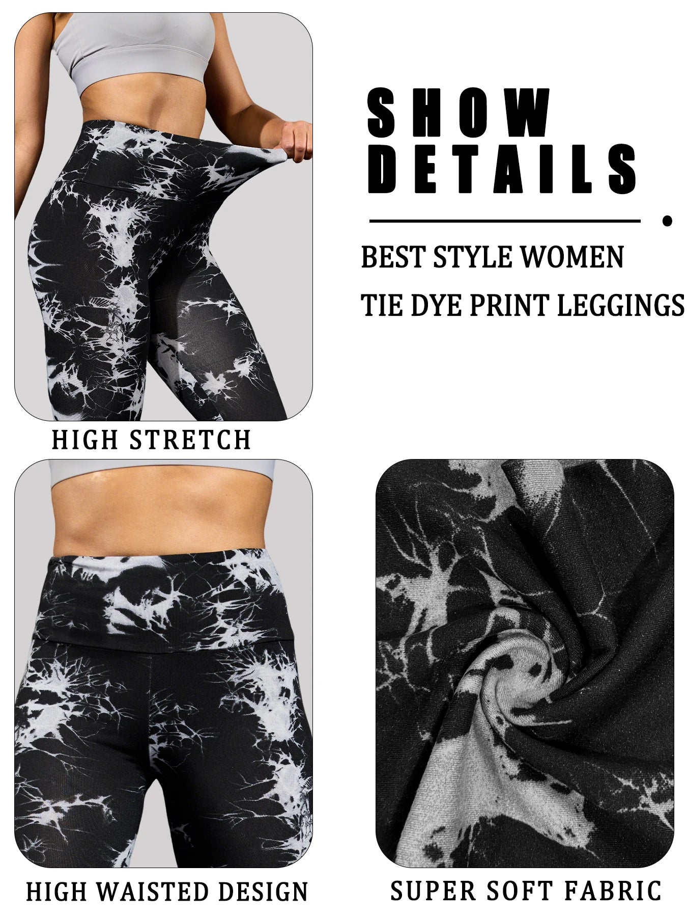 Leggings de teinture par nouage taille haute pour femmes, collants d'athlétisme, de Yoga, de course, de gymnastique, non transparents, Push Up, Fitness
