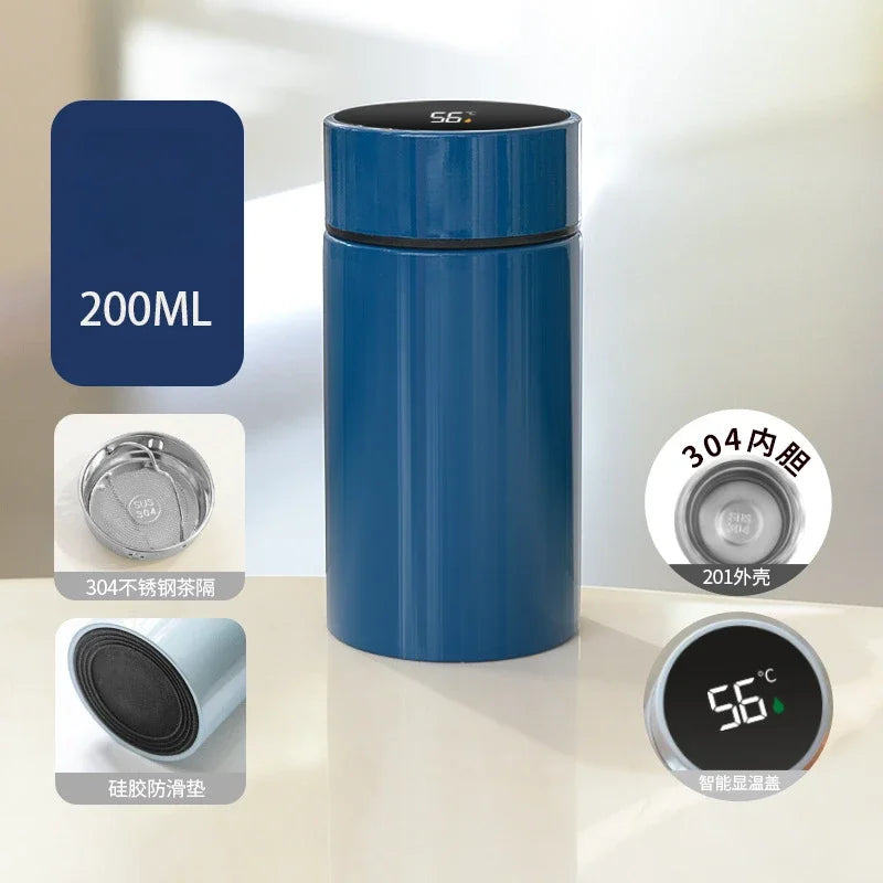Bouteille d'eau Thermos intelligente de 200ML, affichage Intelligent de la température, flacons sous vide en acier inoxydable, avec filtre, tasse en T