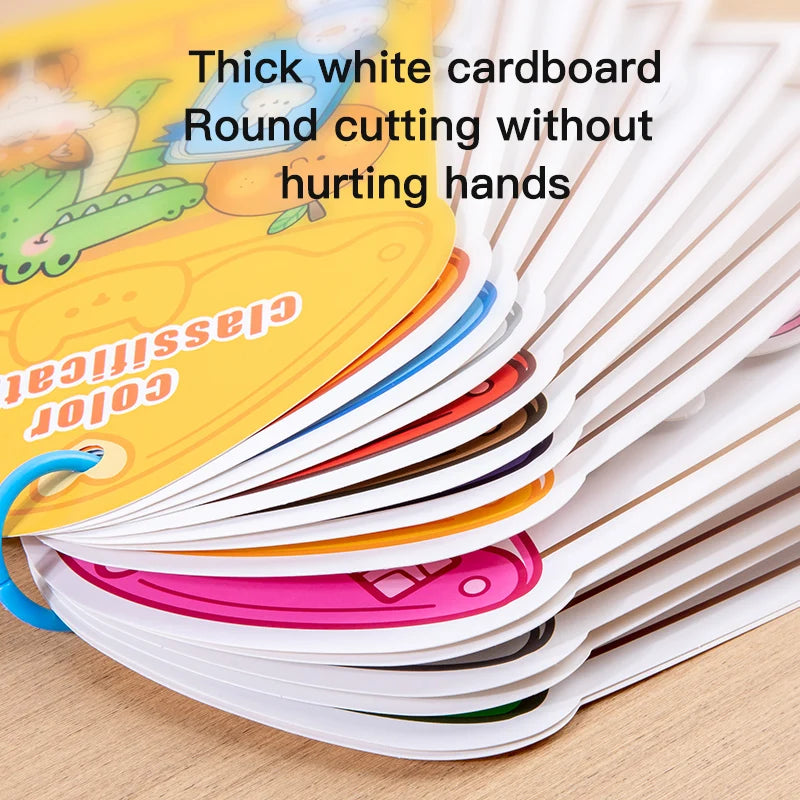 Livre silencieux pour bébés, jouet éducatif, apprentissage précoce, reconnaissance des couleurs avec Velcro, bâton réutilisable, Pages de pelage, jeu interactif
