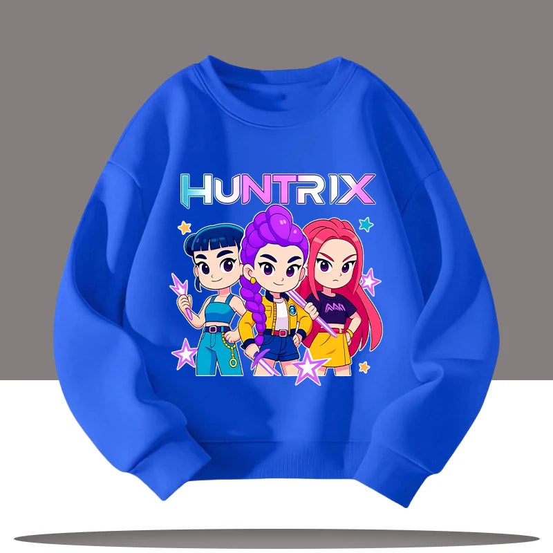 Vêtements pour enfants K-pop chasseurs de démons dessin animé imprimé 3-12 ans nouveau Style enfants col rond Sport chemise mignon fille haut décontracté