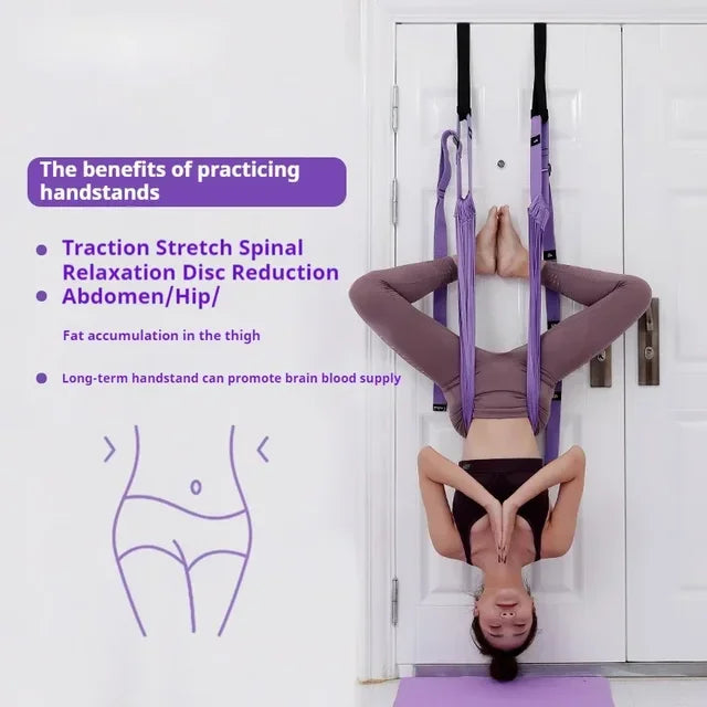 Ensemble de Yoga aérien en soie pour femme, hamac, jambes arrière, étirement, balançoire, accessoires de Pilates, ceinture de Fitness élastique, équipement de gymnastique à domicile