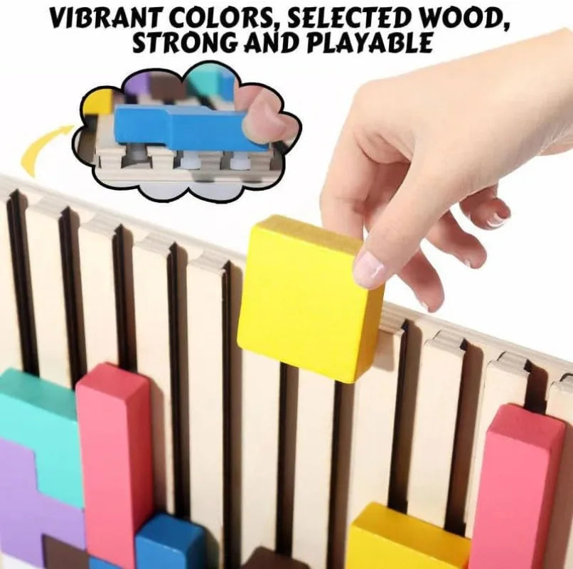 Puzzle en bois, jeu d'empilage pour activité de rassemblement familial, casse-tête STEM pour enfants et adultes, éducatif sensoriel Montessori