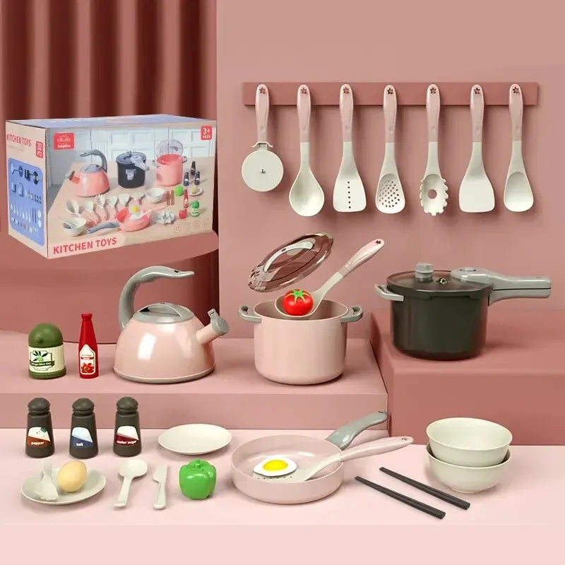 Ensemble de jeu de cuisine pour enfants, jouets de cuisine, ensemble de jeu pour les tout-petits, casseroles, cadeau