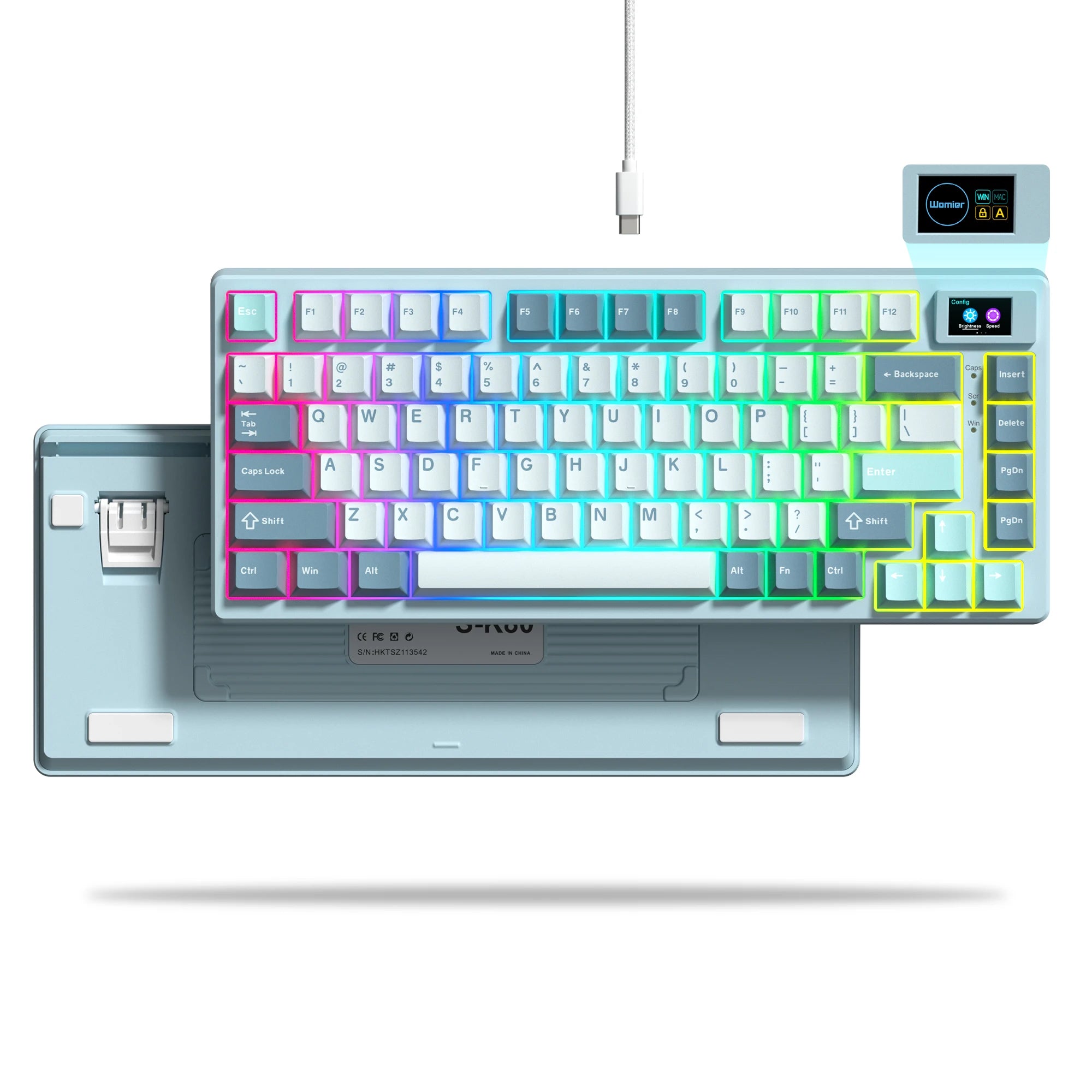 Womier S-K80 75% clavier avec écran OLED couleur clavier de jeu mécanique échange à chaud clavier joint montage rvb clavier personnalisé