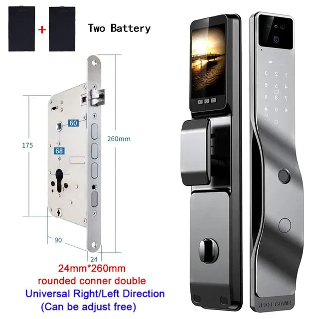 Tuya App serrure intelligente maison antivol porte serrure d'empreintes digitales avec caméra mot de passe serrure grande serrure de porte