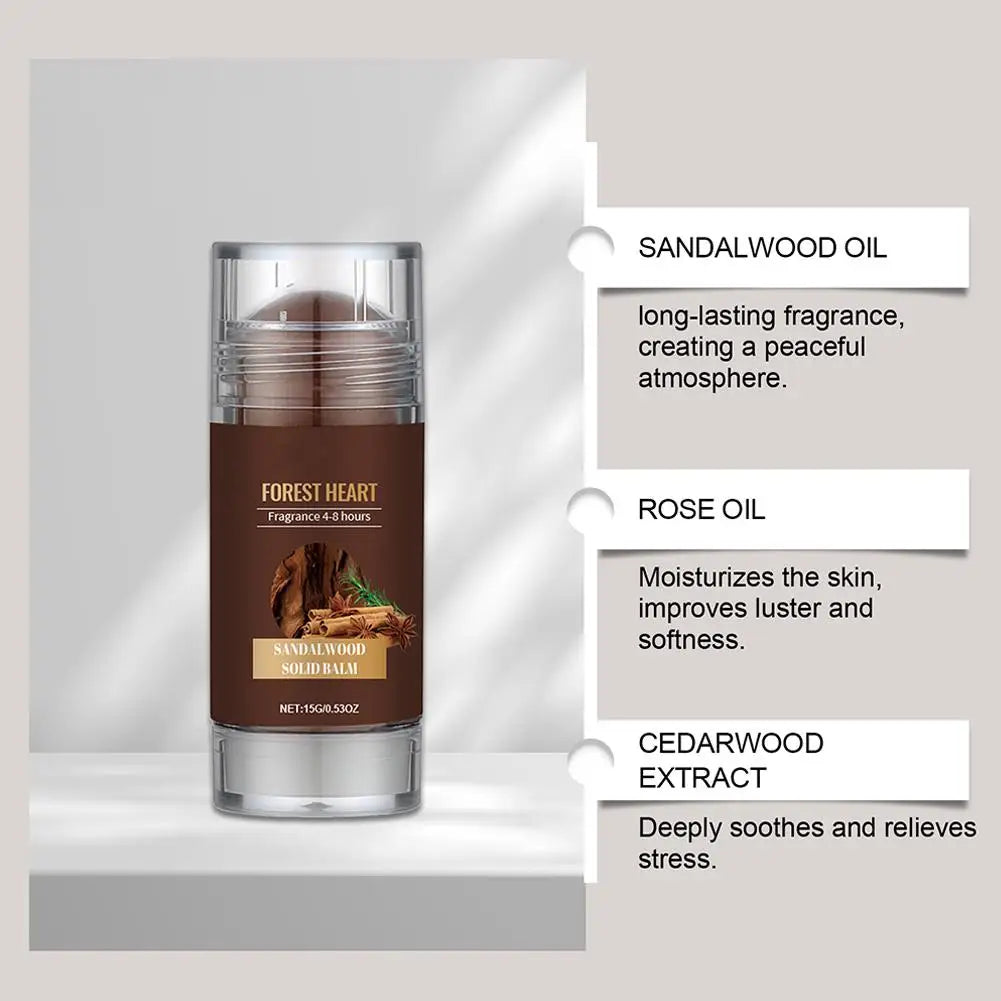 Bois de santal solide parfum pur huile de bois de santal baume Woody pour hommes parfum charmant Attraction dissolvant d'odeur déodorant baume solide