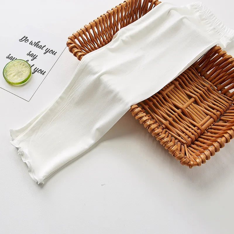 Leggings d'été à volants en coton modal pour fille de 2 à 12 ans, vêtements pour enfants, pantalons courts, nouvelle collection