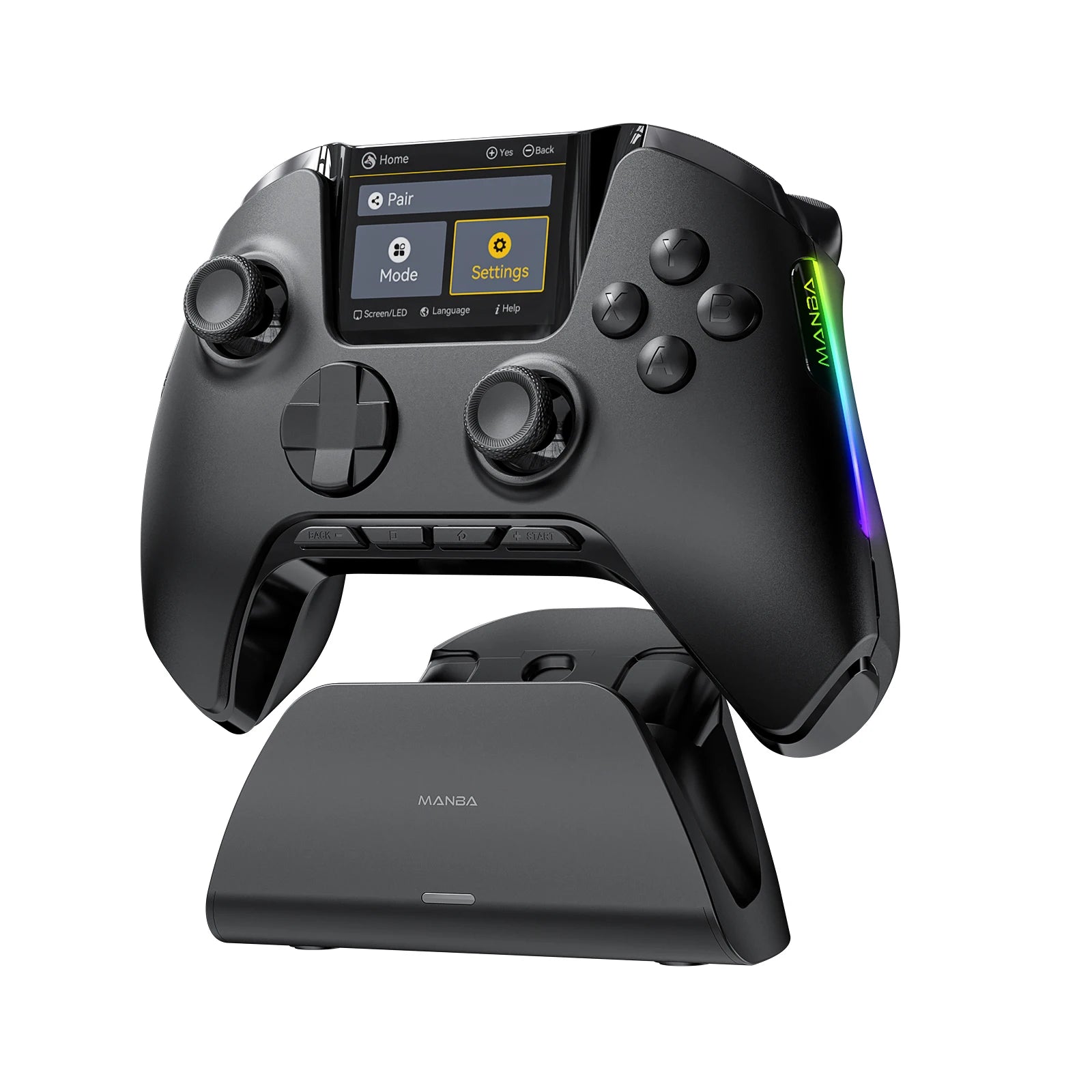 Contrôleur de jeu sans fil à écran interactif, pour Switch/PC/iOS/Android, bâton à effet Hall, lumière RGB 1800mAh avec station de chargement