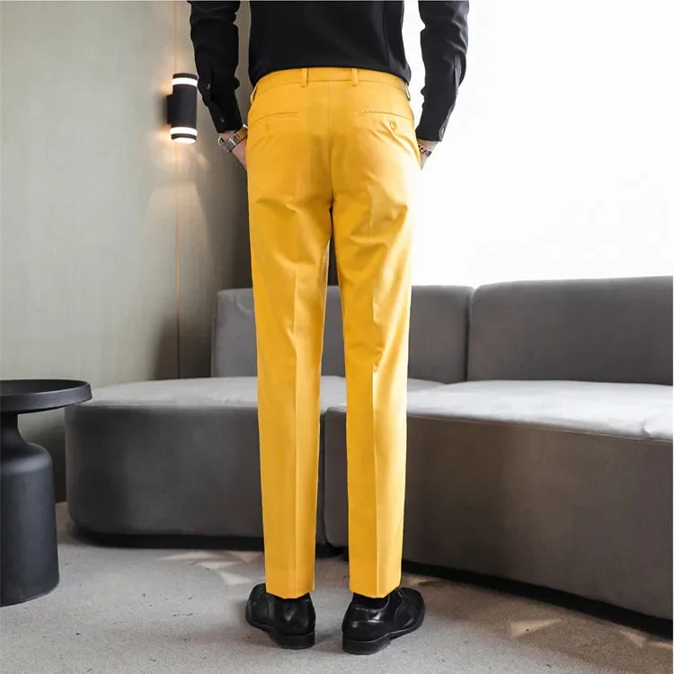 Pantalons formels hommes 2024 nouveau élégant homme bureau travail pantalon décontracté élastique coton pantalon hommes 17 couleurs pantalons Hombre