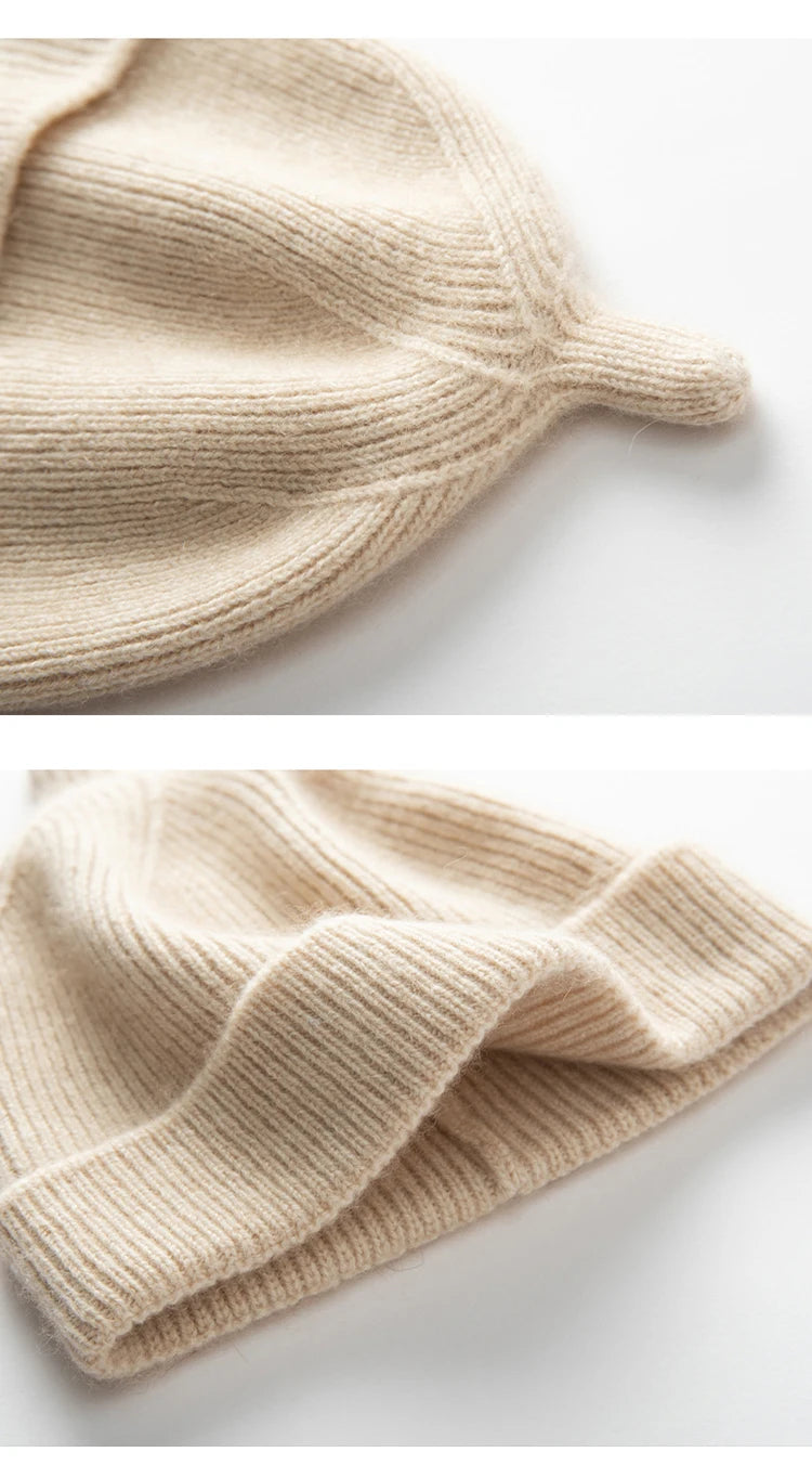 Garder au chaud chapeau d'hiver pour enfants unisexe tricot casquette enfants 100% cachemire Skullies chapeaux pour garçons Bonnet filles casquettes accessoires