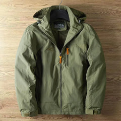 Men's casual outerwear jackets, spring and autumn fashion, slim fit, punch-hole jacket with hat, versatile men's streetwear