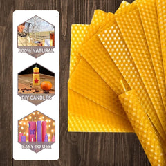 Bougies en cire d'abeille naturelle, 10 pièces, faites à la main, sans additifs, bougies de luxe haut de gamme pour dîner aux chandelles, cérémonie de mariage