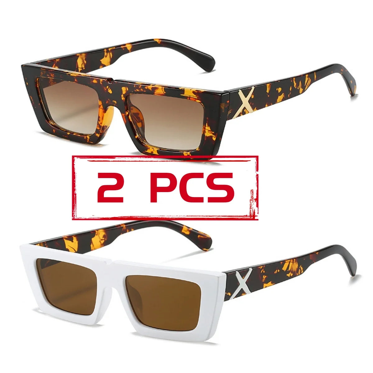 Lunettes de soleil à spoage X, petit cadre carré, temples personnalisés, accessoires streetwear quotidiens pour femmes, protection UV pour hommes, conduite