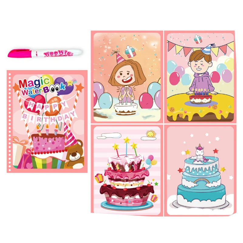 Jouets d'éducation précoce pour enfants, livre magique avec stylo, dessin à l'eau, jouets Montessori, livre de coloriage réutilisable, livre de dessin magique