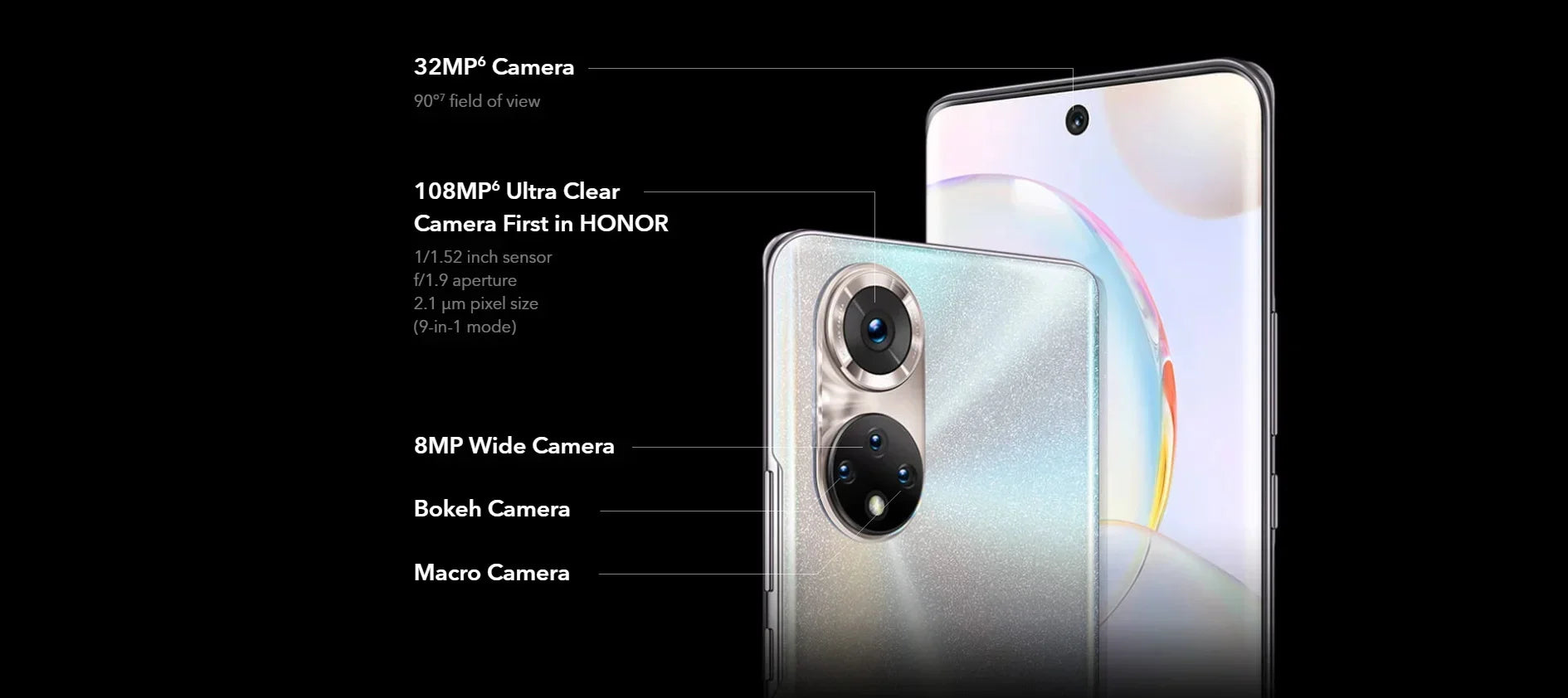 HONOR 50 Smartphone firmware mondial 4300mAH 8GB RAM 256GB ROM 6.57 pouces téléphone 2340x1080HD 32 + 108MP 5G réseau téléphones mobiles utilisés