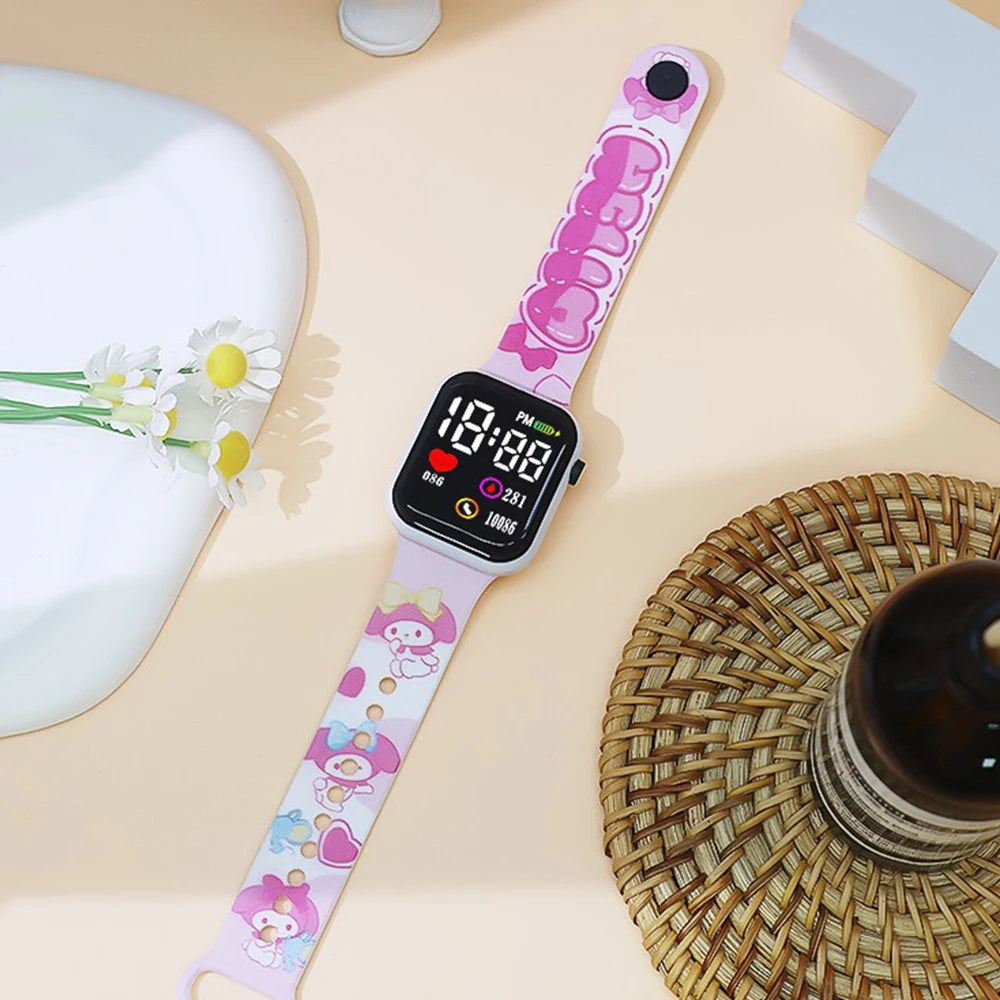 Nouveau Hello Kitty enfants montres filles enfants montre de Sport électronique mode montre numérique femmes étudiant cadeau de noël