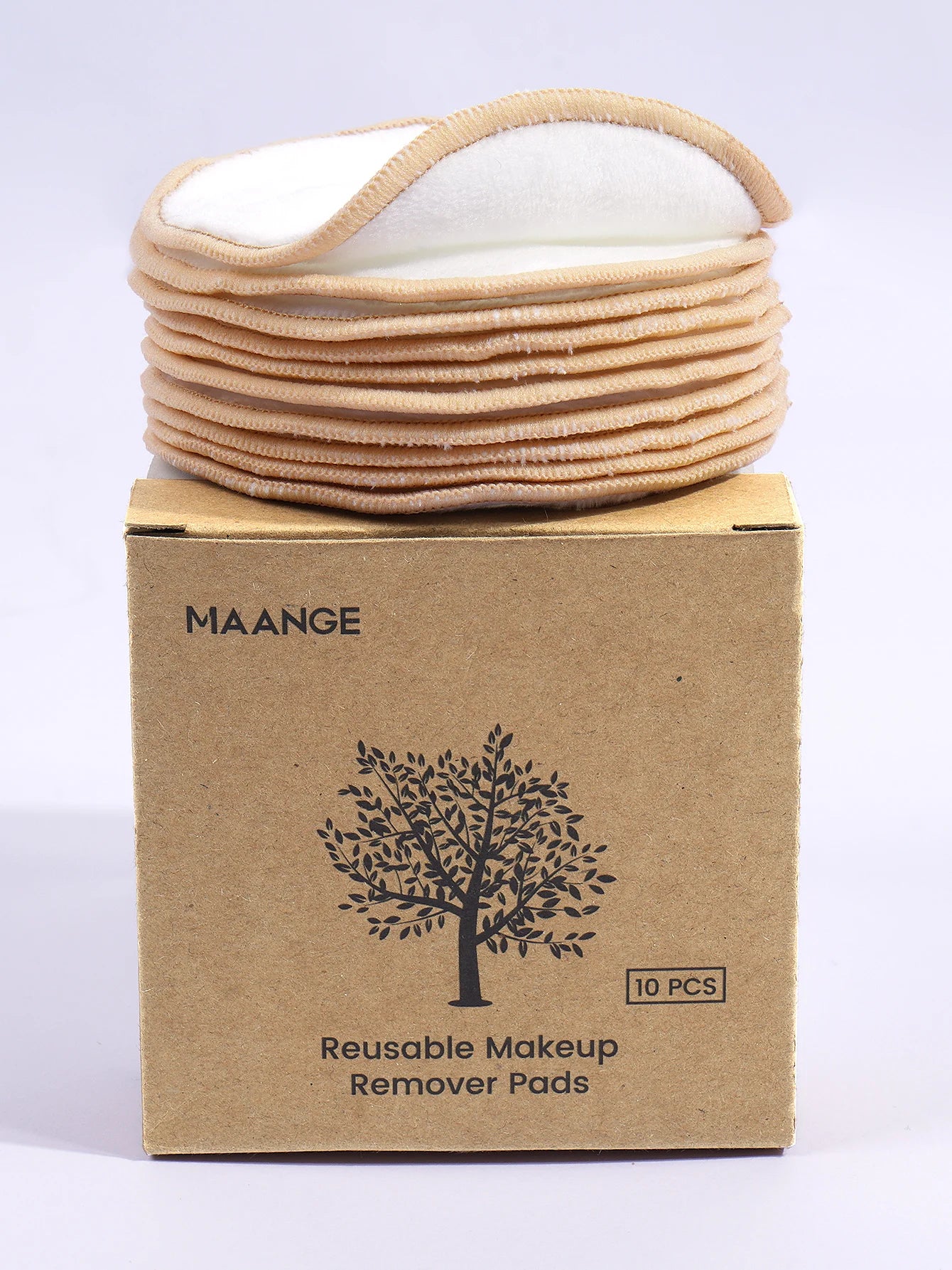 MAANGE-Tampons démaquillants réutilisables, lavables, pour le nettoyage du visage, éponge propre, crème liquide, démaqucorporelle, outils cosmétiques, 10 paquets