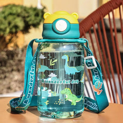 Bouteille d'eau mignonne pour enfants, avec paille, sans BPA, étanche, tasses portables pour l'extérieur, bouteille d'eau scolaire pour enfants Q9Z4