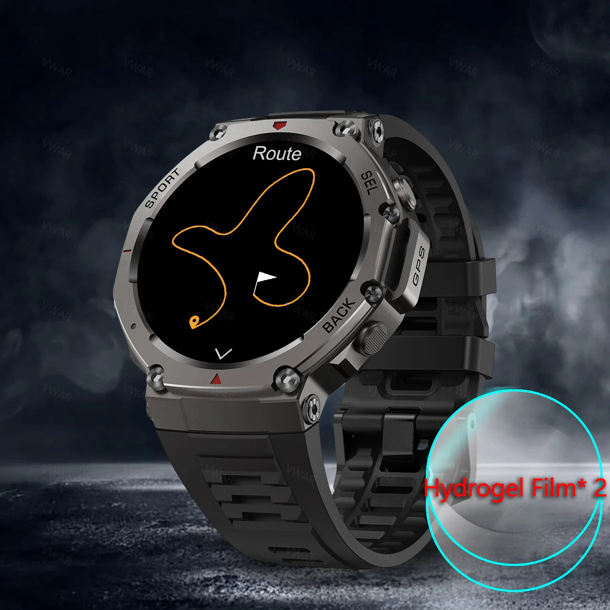 Montre intelligente militaire T-Rex, 3 GPS intégrés, boussole, altimètre, barométrique, 5iko, IP69K, étanche, AMOLED, appel Bluetooth, montre intelligente