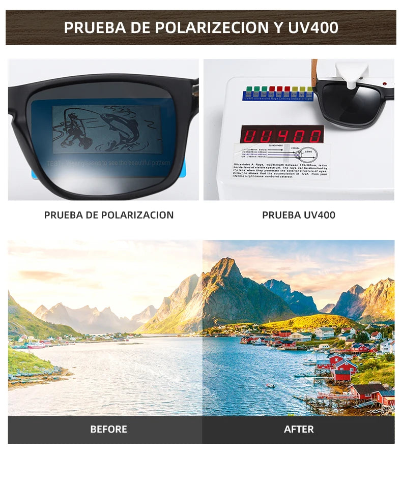 XSW-Lunettes de soleil polarisées faites à la main en bois de hêtre pour hommes, lunettes de soleil de conduite en plein air, charnière renforcée, design de marque, 5527