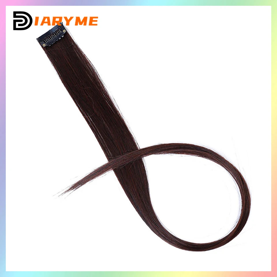 Colorful curly synthetic hair extensions for girls, long clip-in hairpiece, multicolored party strands, wig piece, for women and children