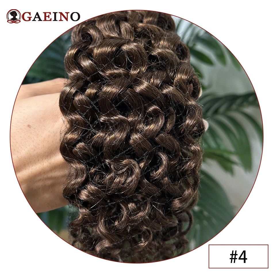 Clip de vague d'eau dans les Extensions de cheveux vrais cheveux humains 7 pièces/ensemble châtain et blond bronzé met en évidence pince bouclée sur les Extensions de cheveux