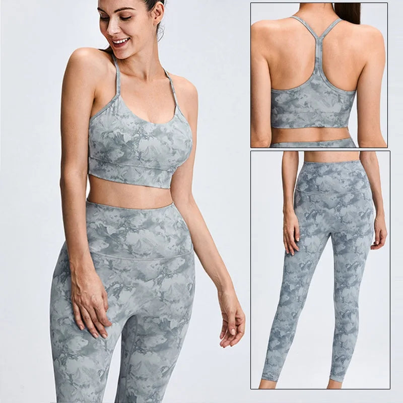 Cloud Hide – ensemble de Yoga Camouflage, vêtements de sport pour femmes, pantalons d'entraînement, Leggings, haut, soutien-gorge, chemise, costume de Fitness, S-XXL