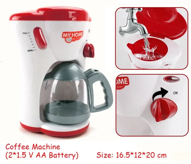 Appareils de cuisine jouets jouet ensemble de cuisine pour enfants jouer cuisine maison de poupée accessoires mélangeur cafetière Machine mélangeur grille-pain