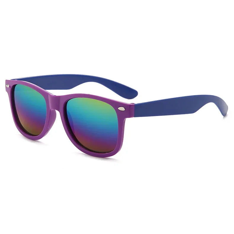 Lunettes de soleil à monture carrée pour garçons et filles, lunettes de soleil rétro pour enfants, protection UV extérieure, lunettes de soleil mignonnes