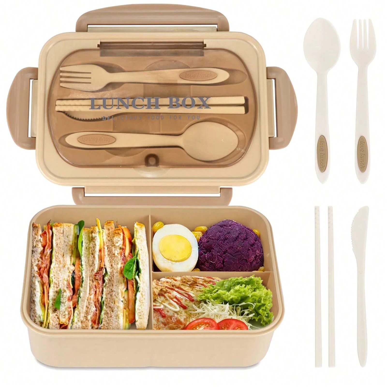 Boîte à Bento pour adultes, conteneurs pour adultes, hommes et femmes avec 4 compartiments, récipient alimentaire pour la rentrée scolaire