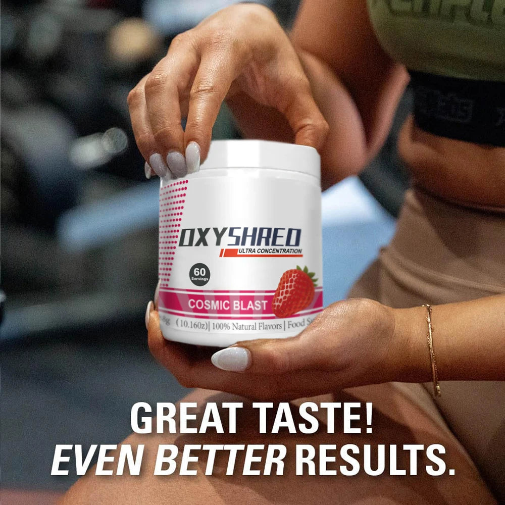 Oxyshred Sport Poudre de pré-entraînement Support Énergie - Cosmic Blast - Burner de graisse Oxyshred Supplément de pré-entraînement à ultra concentration