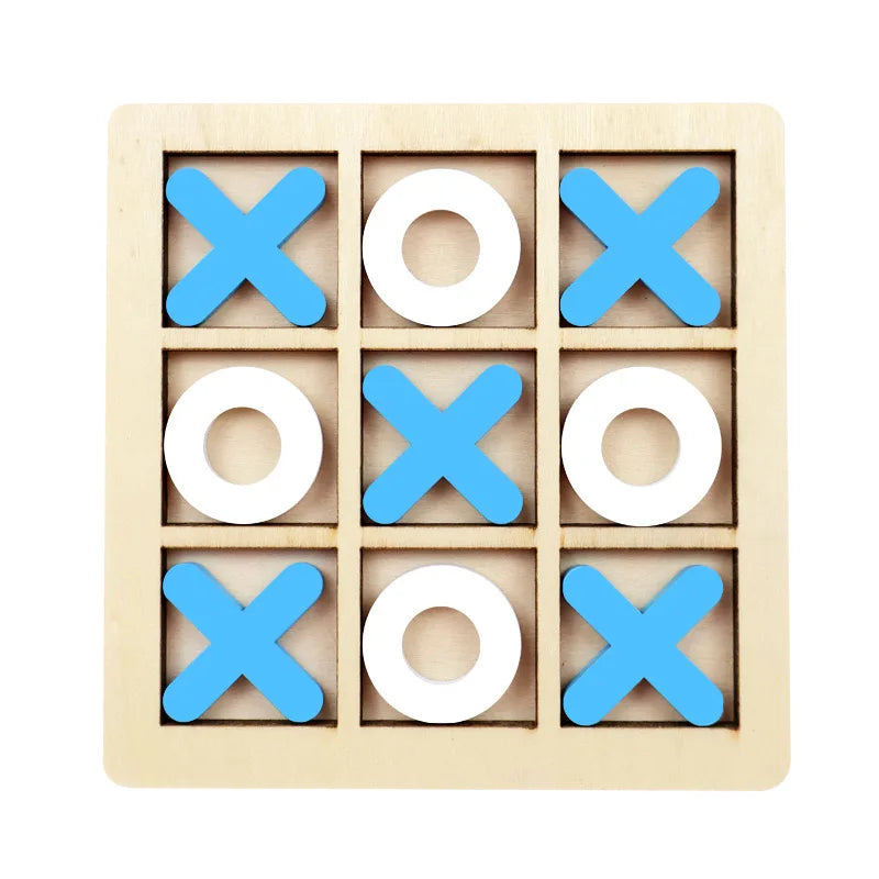 Jeu de puzzle Tic Tac Toe en bois pour deux joueurs, jeu de société interactif de logique et de stratégie, fête de famille, anniversaire, cadeau pour garçons et filles