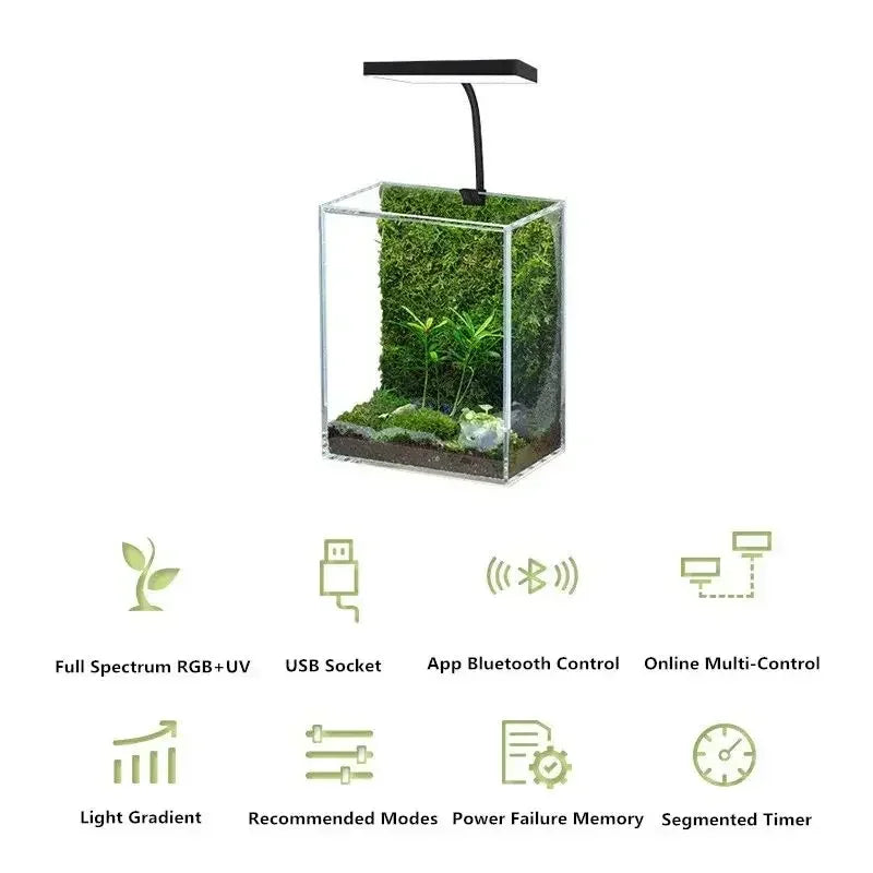 WEEK AQUA Mini 9 Pro USB Nano Aquarium lumière plante grandir spectre complet LED écologie Microlandspaysage lampe