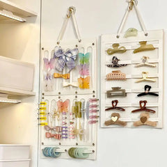 Accessoires pour cheveux, organisateur de rangement suspendu, décoration murale, rangement des nœuds de cheveux, pinces à cheveux, corde à cheveux, lunettes, rangement d'organisation