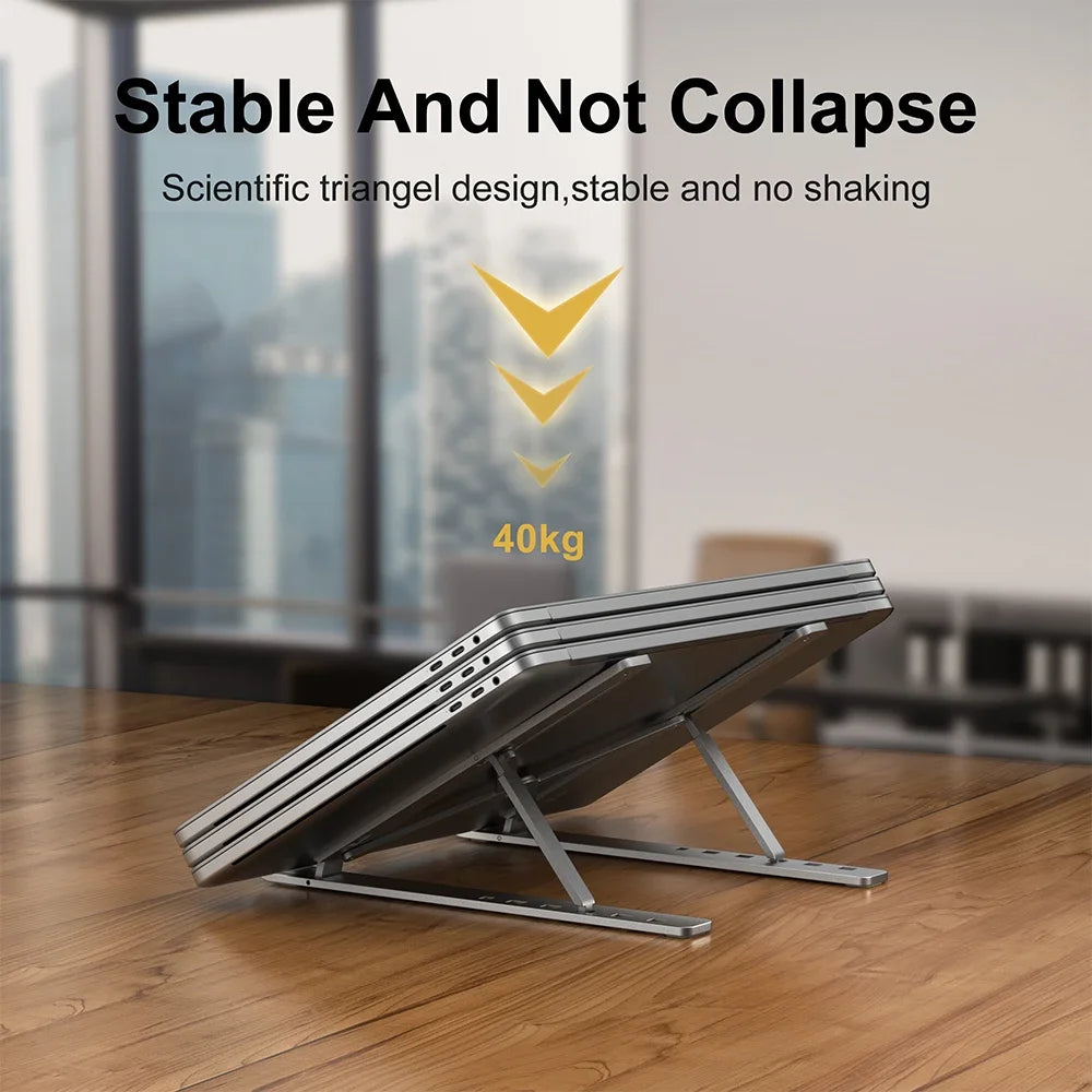Support d'ordinateur Portable en aluminium, Base supérieure pliable, Support d'ordinateur pour Macbook Air Pro, accessoires