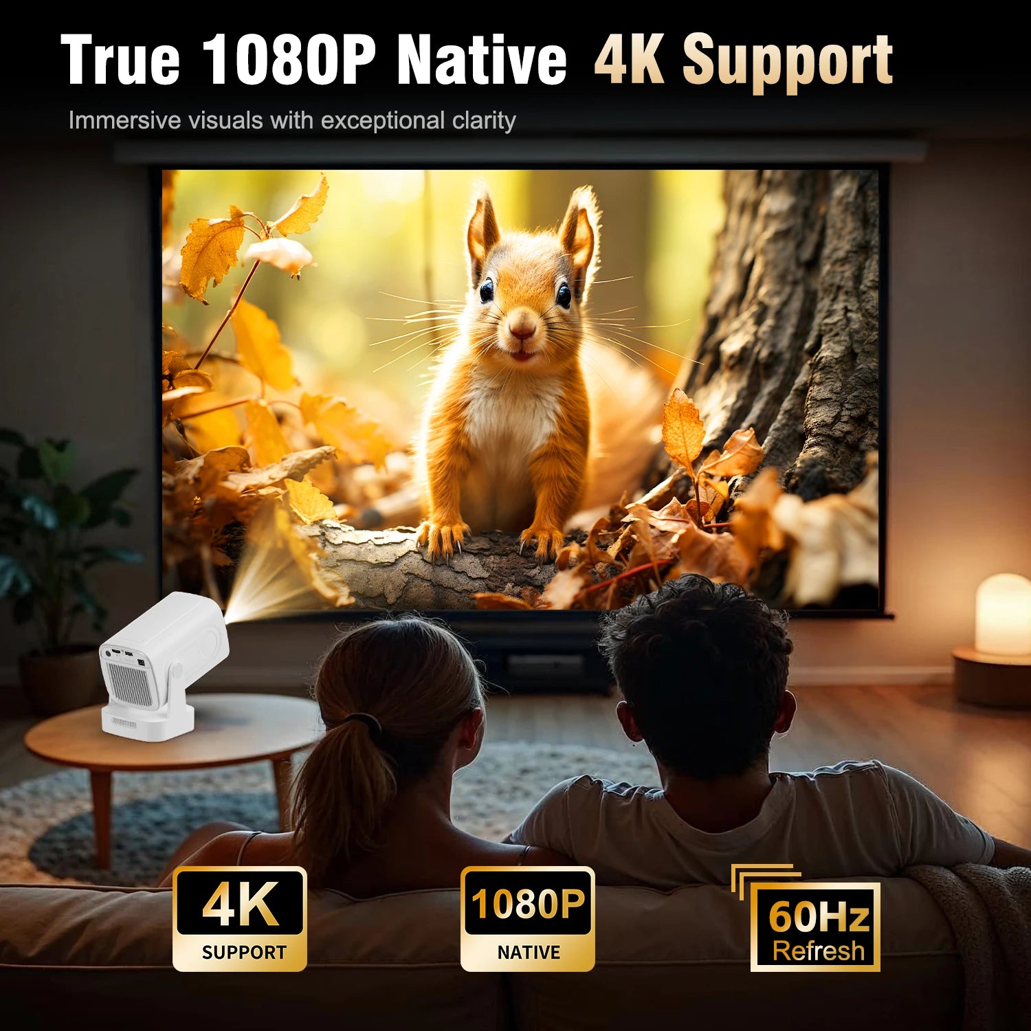 Magcubic HY310 projecteur à mise au point automatique 1080P natif 4K 330ANSI Android 11 WiFi6 BT5.4 Mini projecteur de film extérieur avec Air Mouse