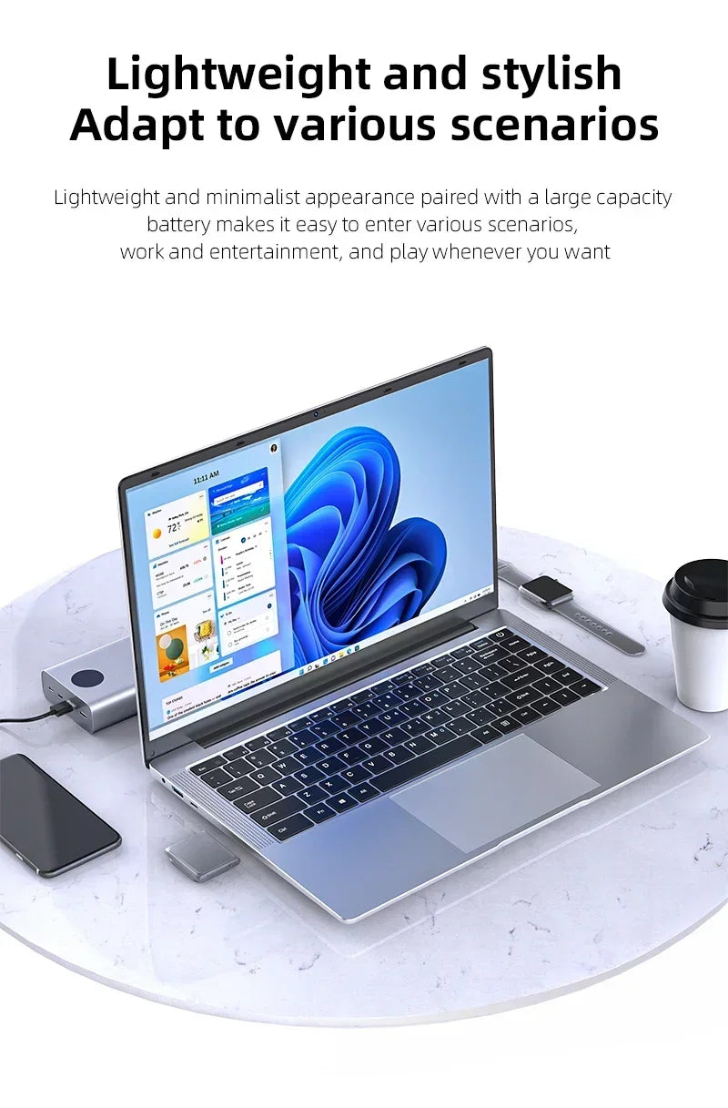 Ordinateur Portable de bureau 14.1 "12GB RAM 1 to 2 to SSD Windows 11 ordinateur Portable apprendre les loisirs divertissement ordinateurs portables