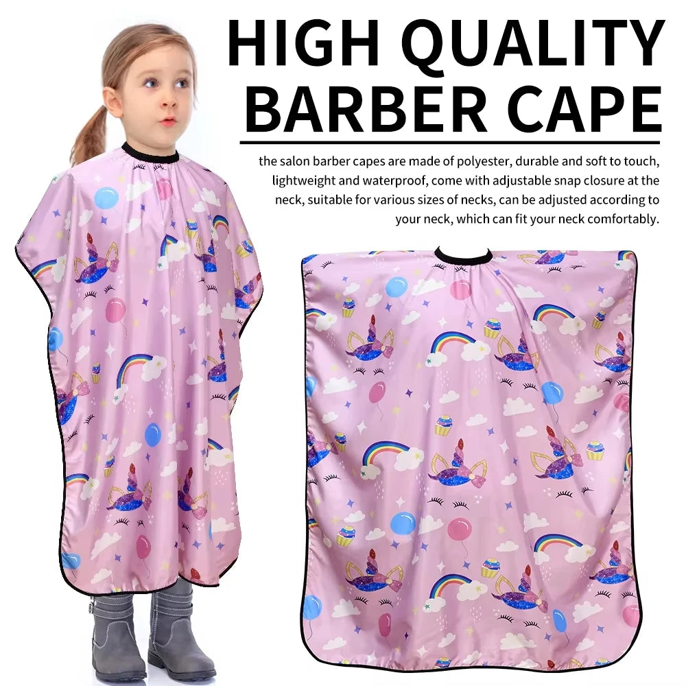 Cape de coiffure pour enfants, dessin animé mignon, robe de coiffure, salon de coiffure, tissu de coiffeur pour enfants