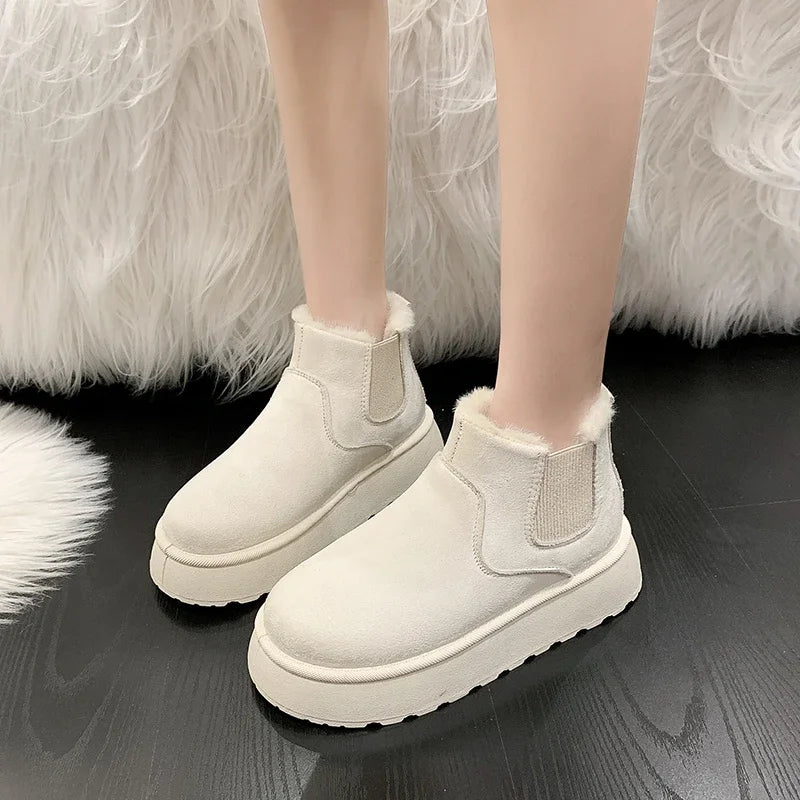2025 nouvelles bottes de neige à semelles épaisses pour femmes en peluche chaude marque de luxe bottines de créateur hiver Mujer Botas nouvelles bottines pour femmes
