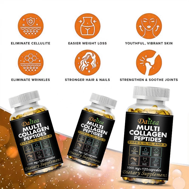 Supplément de peptide multi-collagène, prend en charge la santé cardiovasculaire, Digestive et Gut, promeut la santé des cheveux, de la peau et N64.