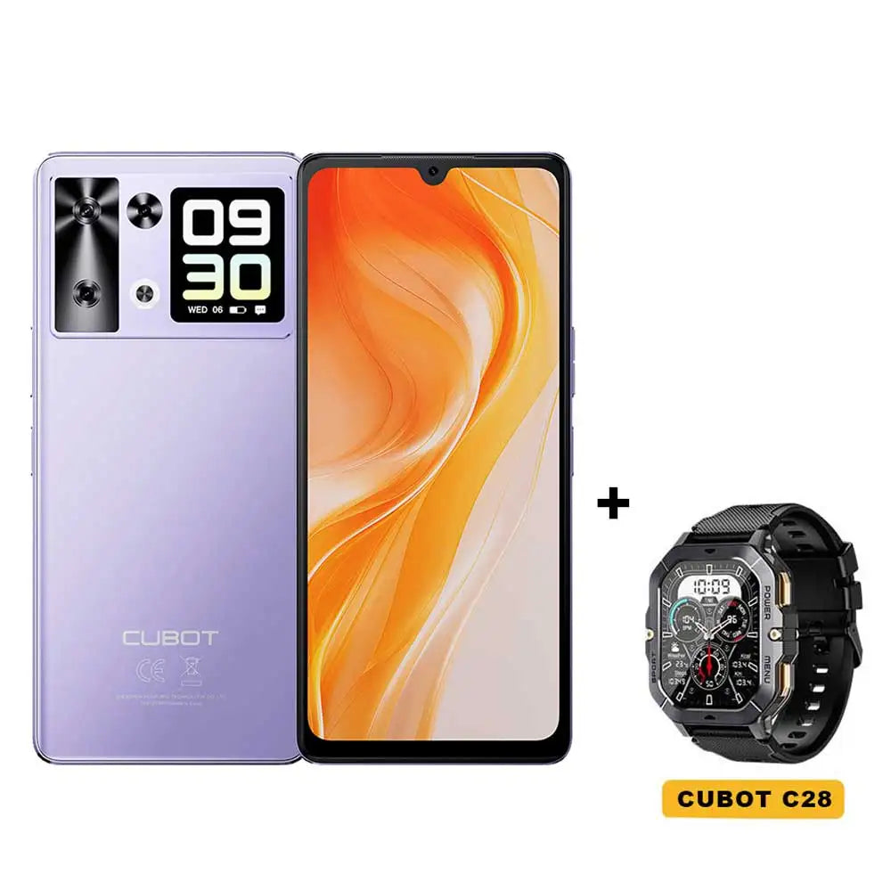 Smartphone Android 15 Cubot P90, écran 6,88 pouces 120 Hz, 24 Go  RAM (12 + 12 Go étendus), 256 Go ROM, processeur G100 Octa-core 2,2 GHz, appareil photo 64 MP, 5100 mAh, NFC, double haut-parleur, telephone portable 4G