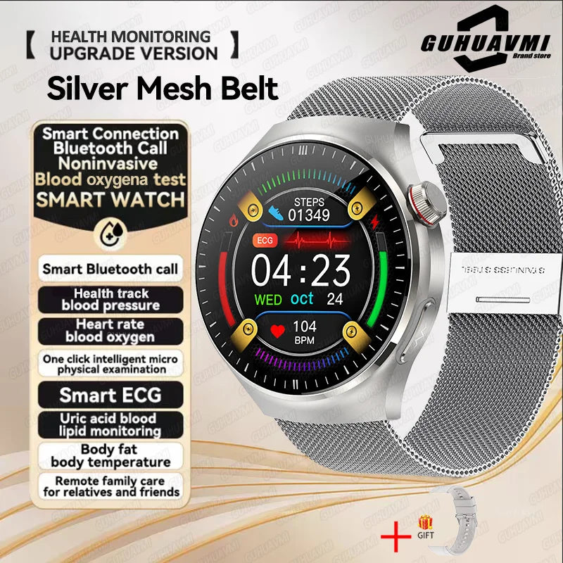 Nouvelle surveillance de la santé montre intelligente examen physique santé Wacth pression artérielle ECG + PPG Sport appel Smartwatch pour Android iOS