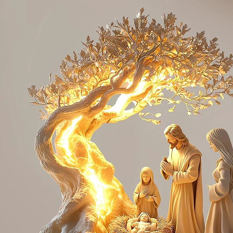 2D Easter Nativity Scene Figurine, 1 Piece, Tabletop Decoration, Nativity Figurine Set, Home Decoration, Church Gift